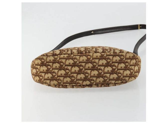 Borsa a Spalla Christian Dior Trotter Canvas Marrone Oro Auth bs35501 D'oro - vista 9