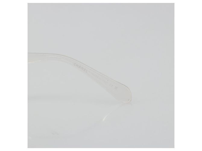 Occhiali da sole CHANEL in plastica trasparente argento CC Auth 185209 - vista 10