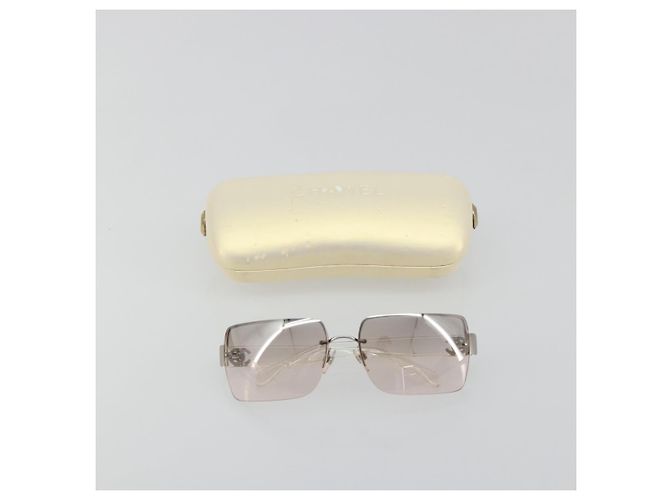 Occhiali da sole CHANEL in plastica trasparente argento CC Auth 185209 - vista 15