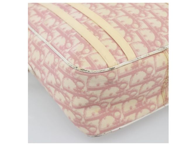 Borsa a Spalla Christian Dior Trotter Canvas PVC Rosa Argento Auth BA13409 - vista 11