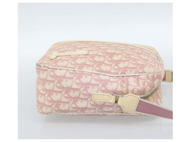 Borsa a Spalla Christian Dior Trotter Canvas PVC Rosa Argento Auth BA13409 - vista 5