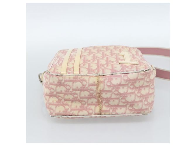 Borsa a Spalla Christian Dior Trotter Canvas PVC Rosa Argento Auth BA13409 - vista 9