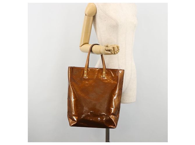 LOUIS VUITTON Borsa Monogram Vernis Reade MM Bronze M91143 LV Auth ti3949 Bronzo - vista 24