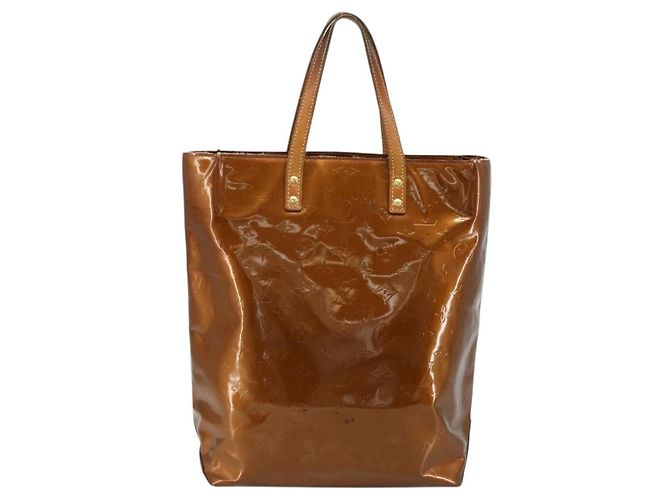 LOUIS VUITTON Borsa Monogram Vernis Reade MM Bronze M91143 LV Auth ti3949 Bronzo - vista 3