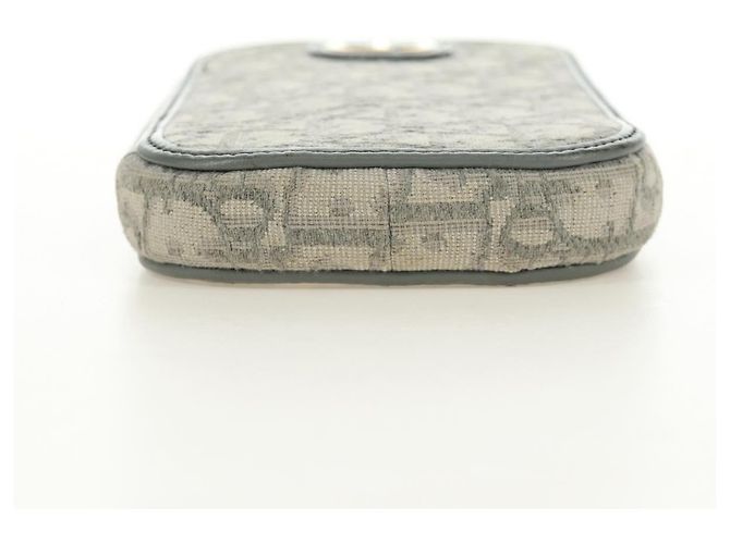 Custodia per telefono Christian Dior Oblique 30 Trotter Canvas con catena Grigio Auth 184749M Marrone D'oro - vista 11