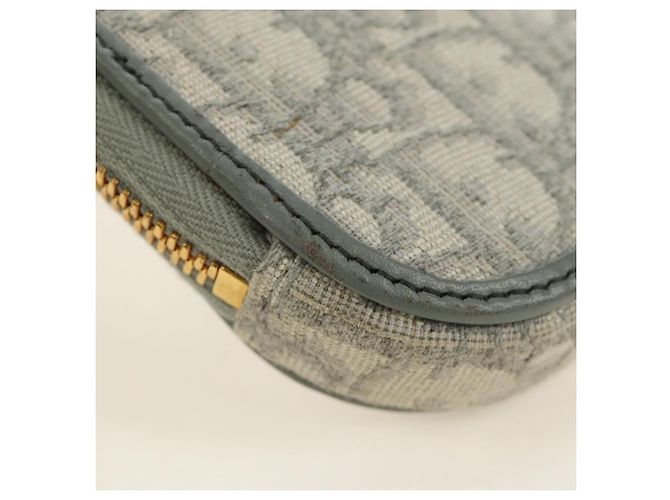 Custodia per telefono Christian Dior Oblique 30 Trotter Canvas con catena Grigio Auth 184749M Marrone D'oro - vista 12