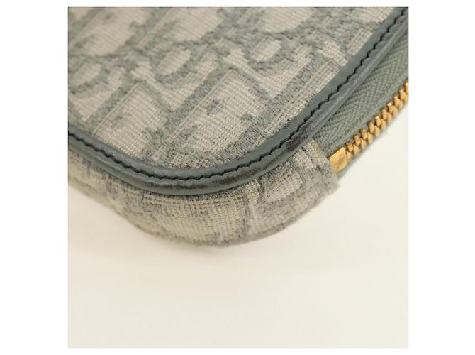Custodia per telefono Christian Dior Oblique 30 Trotter Canvas con catena Grigio Auth 184749M Marrone D'oro - vista 13