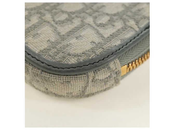 Custodia per telefono Christian Dior Oblique 30 Trotter Canvas con catena Grigio Auth 184749M Marrone D'oro - vista 15