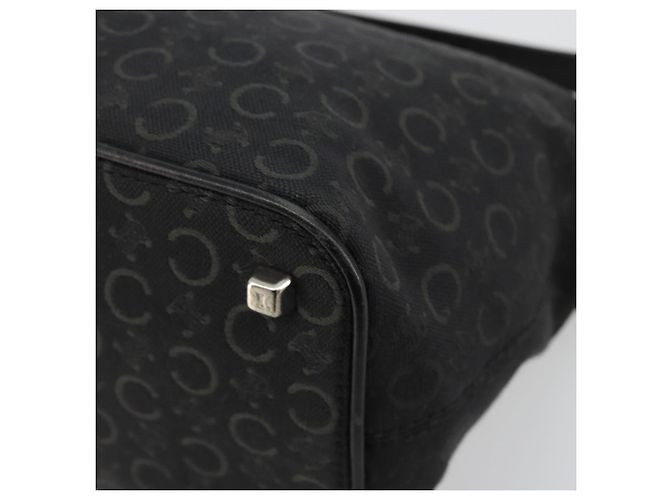 Céline Borsa a tracolla CELINE C Sulky Canvas Nero Argento Auth 184359A - vista 10