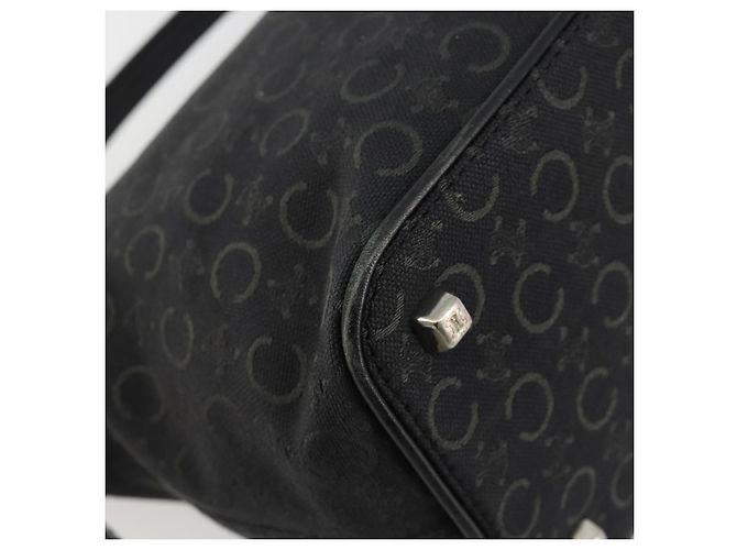 Céline Borsa a tracolla CELINE C Sulky Canvas Nero Argento Auth 184359A - vista 13