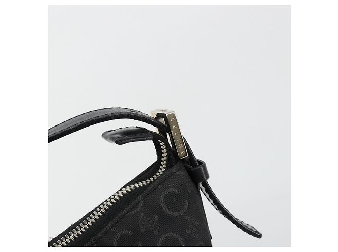 Céline Borsa a tracolla CELINE C Sulky Canvas Nero Argento Auth 184359A - vista 14