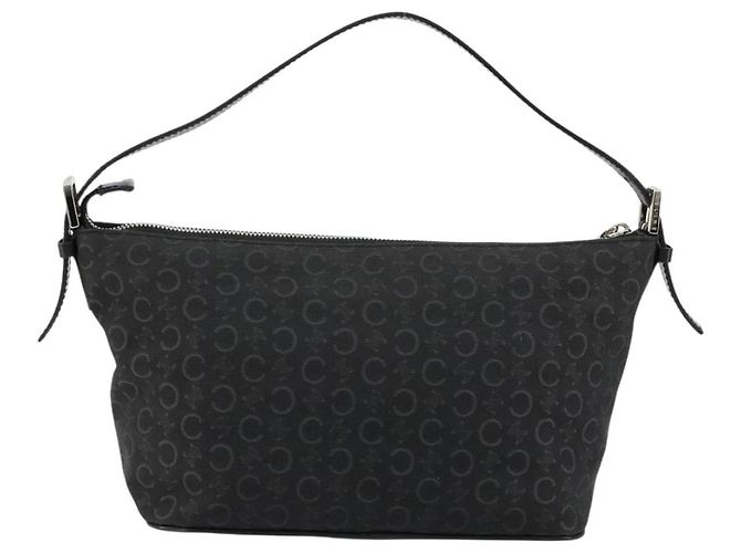 Céline Borsa a tracolla CELINE C Sulky Canvas Nero Argento Auth 184359A - vista 3