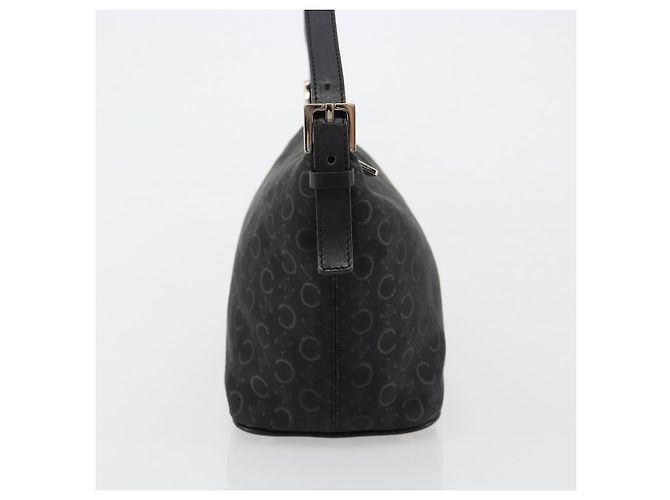 Céline Borsa a tracolla CELINE C Sulky Canvas Nero Argento Auth 184359A - vista 5