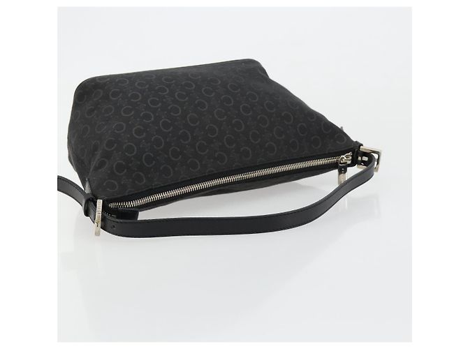 Céline Borsa a tracolla CELINE C Sulky Canvas Nero Argento Auth 184359A - vista 7
