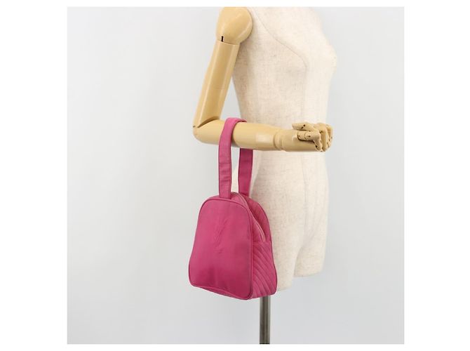 SAINT LAURENT Borsa a Mano Canvas Rosa Oro Auth bs35590 D'oro - vista 20