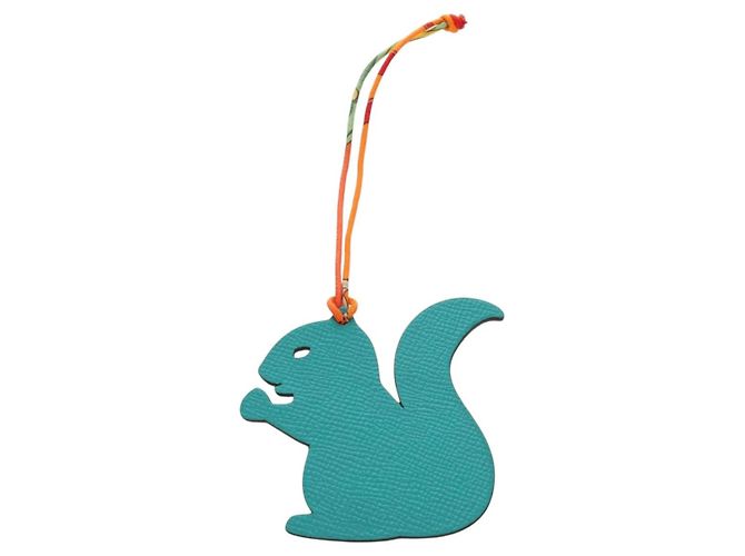 Hermès HERMES Petit H Eichhörnchen-Anhänger aus Leder Grün Authentisch 184259M - Ansicht 2