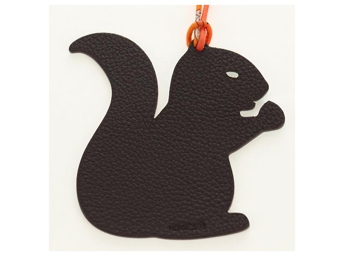 Hermès HERMES Petit H Eichhörnchen-Anhänger aus Leder Grün Authentisch 184259M - Ansicht 7