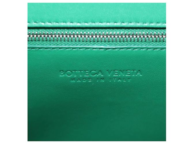 Borsa a Spalla BOTTEGA VENETA Pelle Verde Argento Auth bs35500V - vista 19