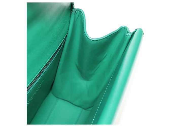 Borsa a Spalla BOTTEGA VENETA Pelle Verde Argento Auth bs35500V - vista 21
