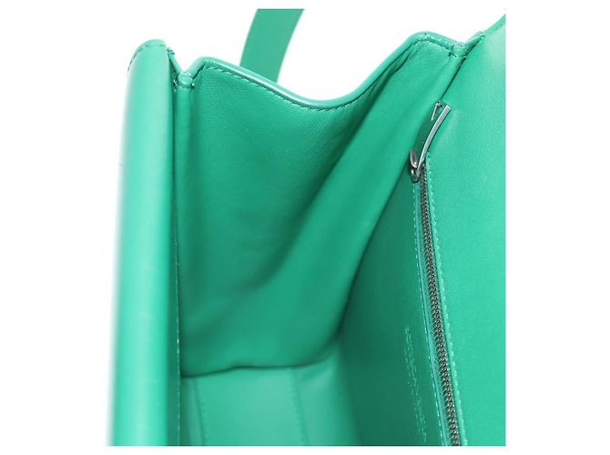 Borsa a Spalla BOTTEGA VENETA Pelle Verde Argento Auth bs35500V - vista 22