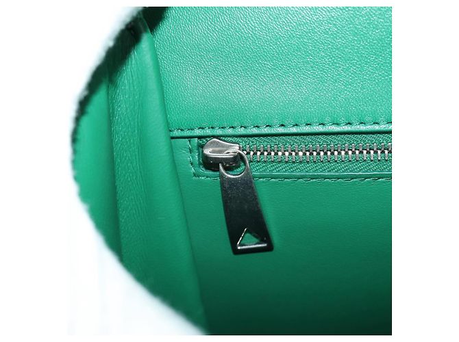 Borsa a Spalla BOTTEGA VENETA Pelle Verde Argento Auth bs35500V - vista 23