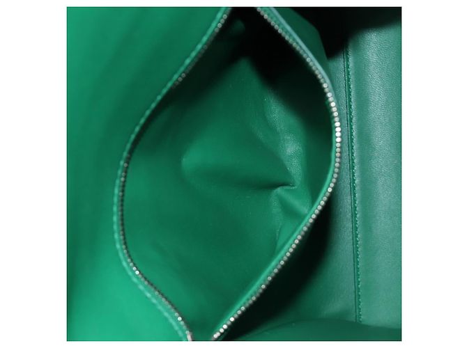 Borsa a Spalla BOTTEGA VENETA Pelle Verde Argento Auth bs35500V - vista 24