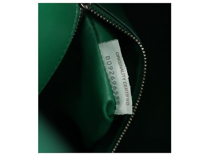 Borsa a Spalla BOTTEGA VENETA Pelle Verde Argento Auth bs35500V - vista 25