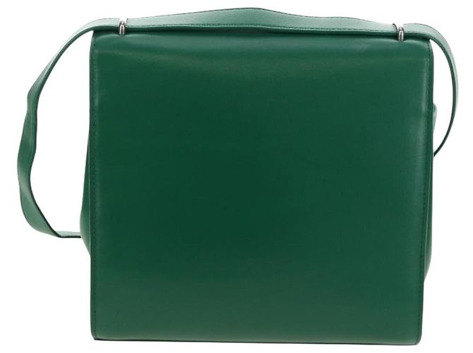 Borsa a Spalla BOTTEGA VENETA Pelle Verde Argento Auth bs35500V - vista 3