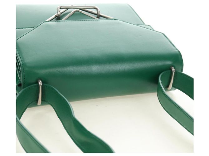 Borsa a Spalla BOTTEGA VENETA Pelle Verde Argento Auth bs35500V - vista 6