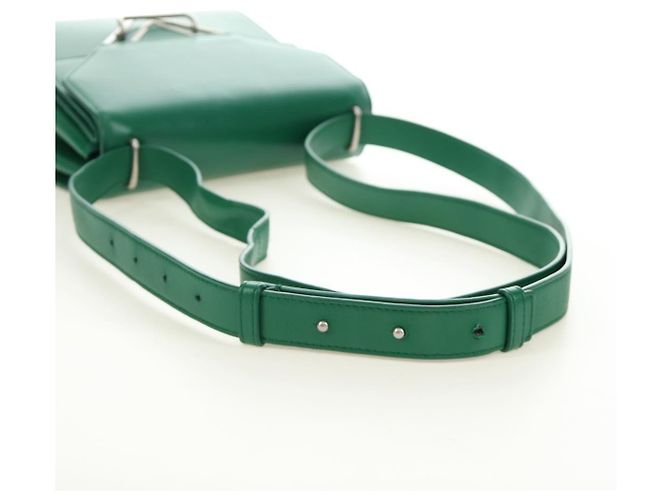 Borsa a Spalla BOTTEGA VENETA Pelle Verde Argento Auth bs35500V - vista 7