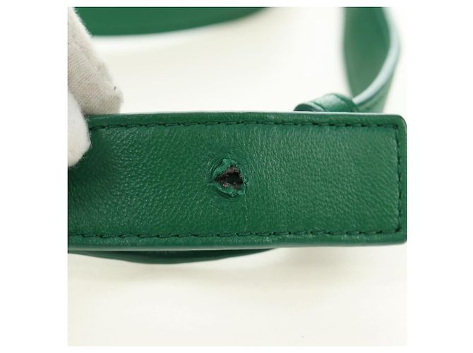 Borsa a Spalla BOTTEGA VENETA Pelle Verde Argento Auth bs35500V - vista 8