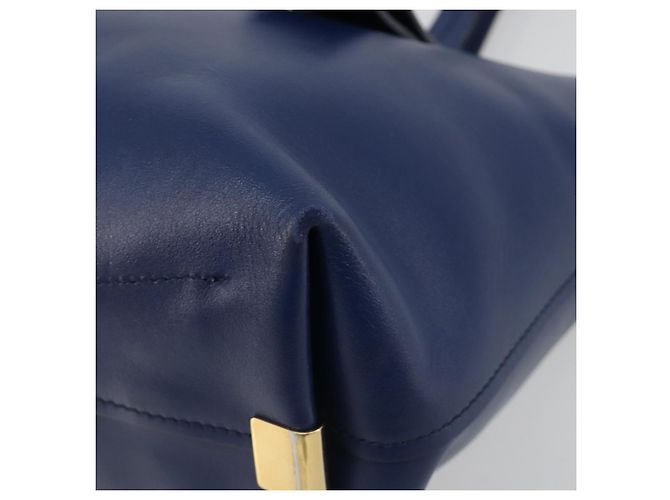 Chloé Borsa Tote Chloe in pelle blu e oro Auth 184989A D'oro - vista 11
