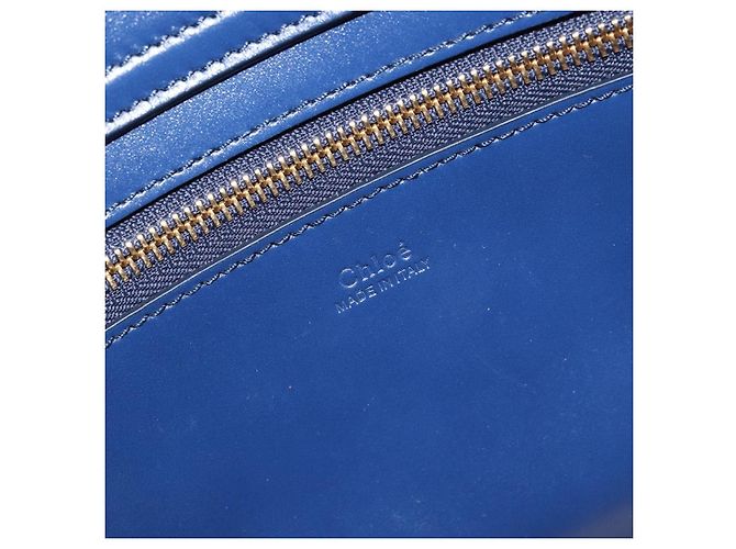 Chloé Borsa Tote Chloe in pelle blu e oro Auth 184989A D'oro - vista 17