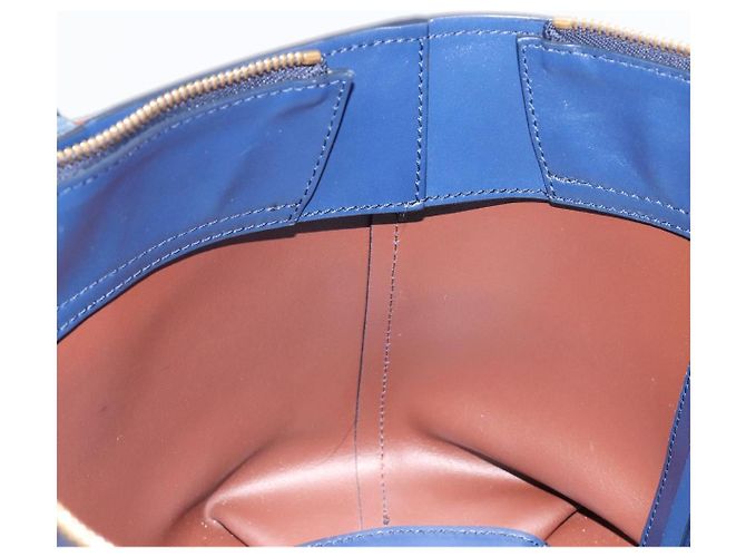 Chloé Borsa Tote Chloe in pelle blu e oro Auth 184989A D'oro - vista 20