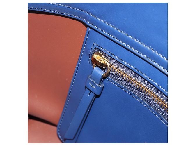 Chloé Borsa Tote Chloe in pelle blu e oro Auth 184989A D'oro - vista 21