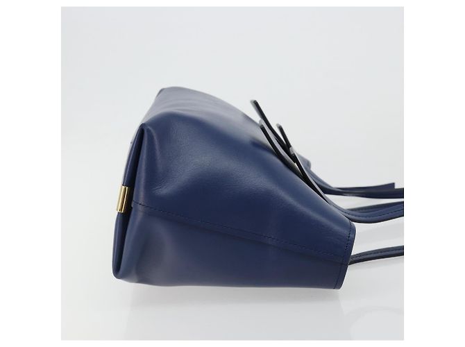 Chloé Borsa Tote Chloe in pelle blu e oro Auth 184989A D'oro - vista 4