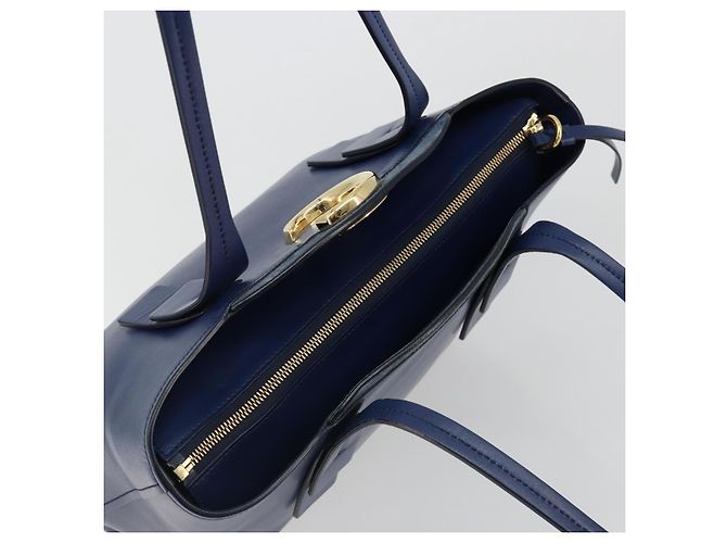 Chloé Borsa Tote Chloe in pelle blu e oro Auth 184989A D'oro - vista 6