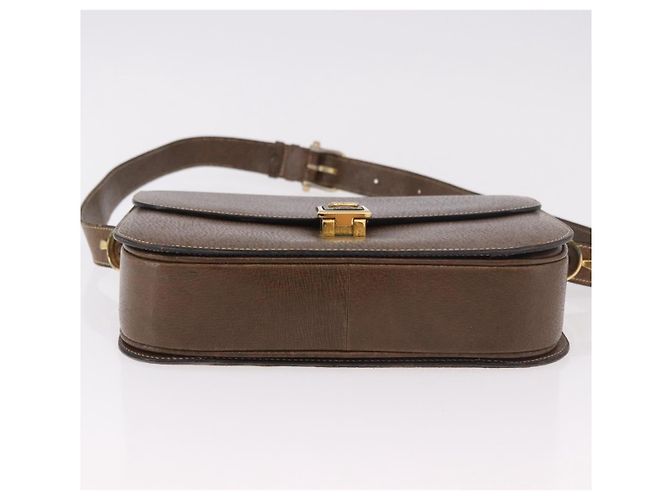 Céline Borsa a tracolla CELINE Horse Carriage in pelle marrone e oro Auth ep14860 D'oro - vista 10