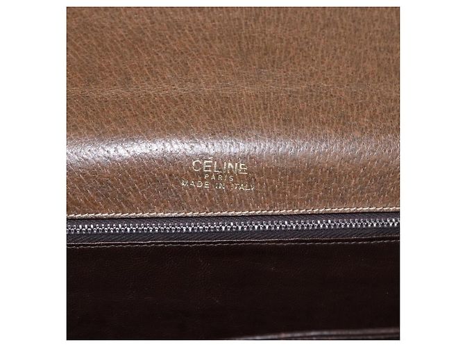 Céline Borsa a tracolla CELINE Horse Carriage in pelle marrone e oro Auth ep14860 D'oro - vista 17