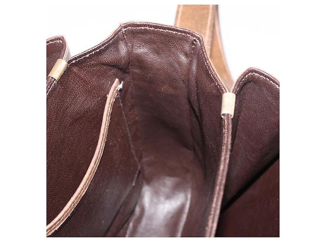 Céline Borsa a tracolla CELINE Horse Carriage in pelle marrone e oro Auth ep14860 D'oro - vista 19