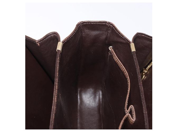 Céline Borsa a tracolla CELINE Horse Carriage in pelle marrone e oro Auth ep14860 D'oro - vista 20