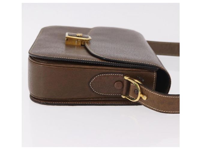 Céline Borsa a tracolla CELINE Horse Carriage in pelle marrone e oro Auth ep14860 D'oro - vista 4