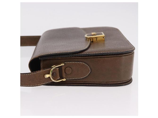 Céline Borsa a tracolla CELINE Horse Carriage in pelle marrone e oro Auth ep14860 D'oro - vista 6