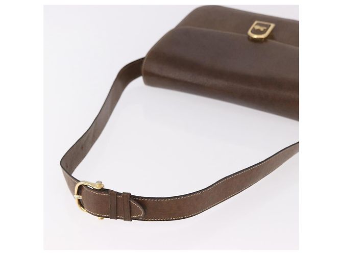 Céline Borsa a tracolla CELINE Horse Carriage in pelle marrone e oro Auth ep14860 D'oro - vista 8