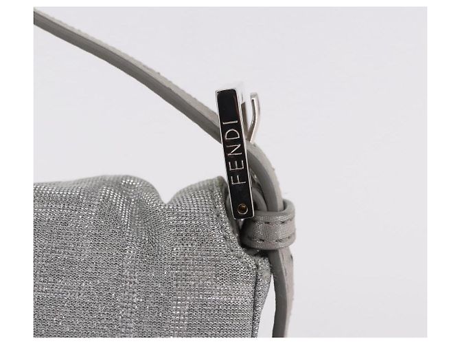 FENDI Zucca Canvas Mamma Baguette Borsa a Spalla con Strass Argento Autentica am11868SM - vista 14