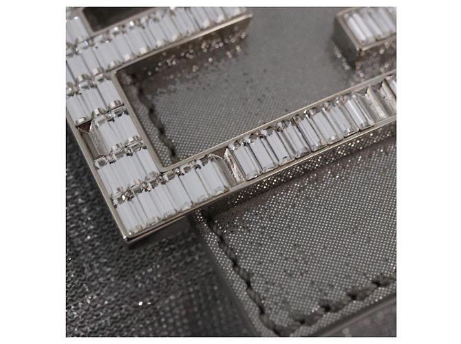 FENDI Zucca Canvas Mamma Baguette Borsa a Spalla con Strass Argento Autentica am11868SM - vista 18