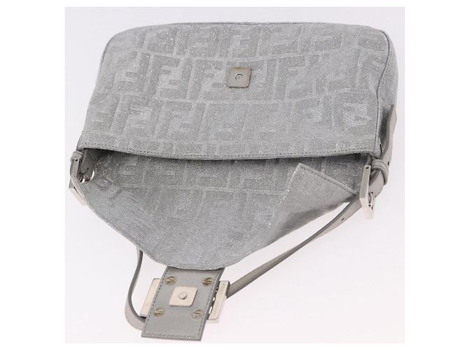 FENDI Zucca Canvas Mamma Baguette Borsa a Spalla con Strass Argento Autentica am11868SM - vista 20