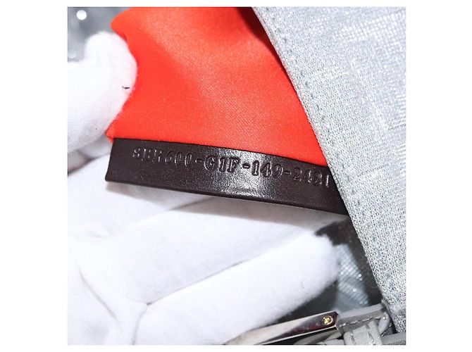 FENDI Zucca Canvas Mamma Baguette Borsa a Spalla con Strass Argento Autentica am11868SM - vista 27