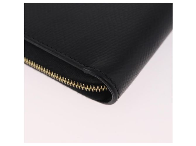 Céline Portafoglio tondo compatto CELINE in pelle nera e oro Auth am11856V Nero D'oro - vista 10
