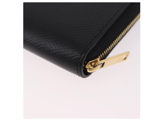 Céline Portafoglio tondo compatto CELINE in pelle nera e oro Auth am11856V Nero D'oro - vista 11